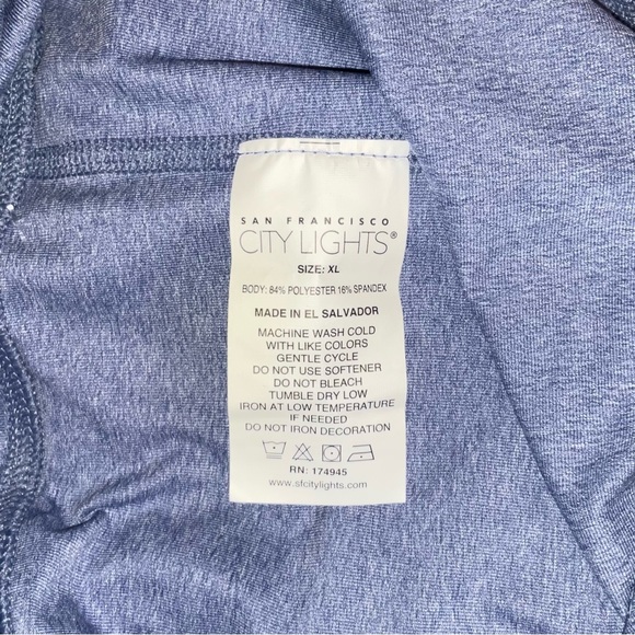 NEW San Francisco City Lights SF CL Essential Capri Leggings XL Heather Blue - Picture 4 of 6